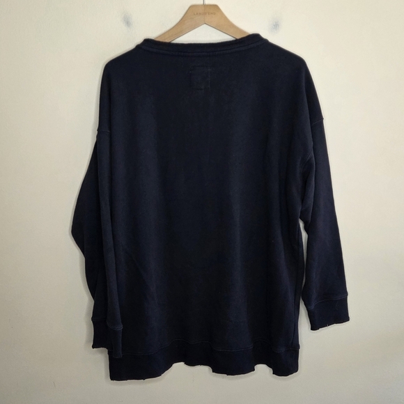 Aerie | Faded Washed Black Laced Up Sweatshirt Size Small - Picture 7 of 8